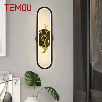 TEMOU Modern duvar lambası LED Vintage pirinç yaratıcı aplik ışık ev oturma odası yatak odası koridor dekor