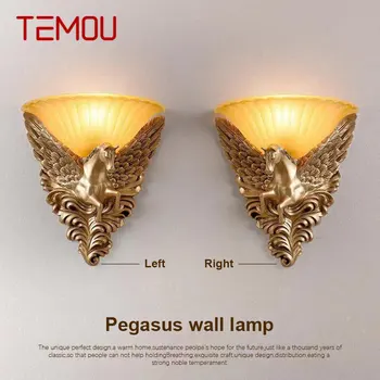 TEMOU Modern kapalı duvar lambası LED altın yaratıcı At tasarım Reçine aplik ışıkları ev oturma odası yatak odası dekoru
