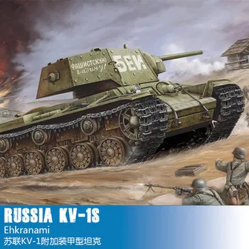 Trompetçi 00357 1/35 Ölçekli Rus KV-1 erkek Ehkranami Tankı Montaj Modeli Yapı Kitleri Hobi Statik Oyuncaklar Yetişkinler İçin DIY