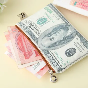 Tuval Kağıt Para Desen erkek Sıfır Cüzdan Yaratıcı Paraları Sıfır Çanta Para Klip Eski Nakit Dolar Euro Manşonlar Tutucu Çanta