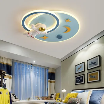 Uzaktan Kumanda Karartma yıldızlı gökyüzü desenli tavan ışığı çocuk Odası Yatak Odası için Ev Karikatür Spaceman tavan ışıkları