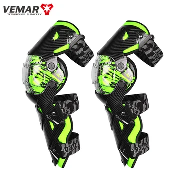VEMAR Motosiklet KneePad Erkekler Karbon fiber koruyucu donanım Diz Koruyucu Diz Koruyucu Dişli Motocross MX Diz Pedleri Yarış Moto