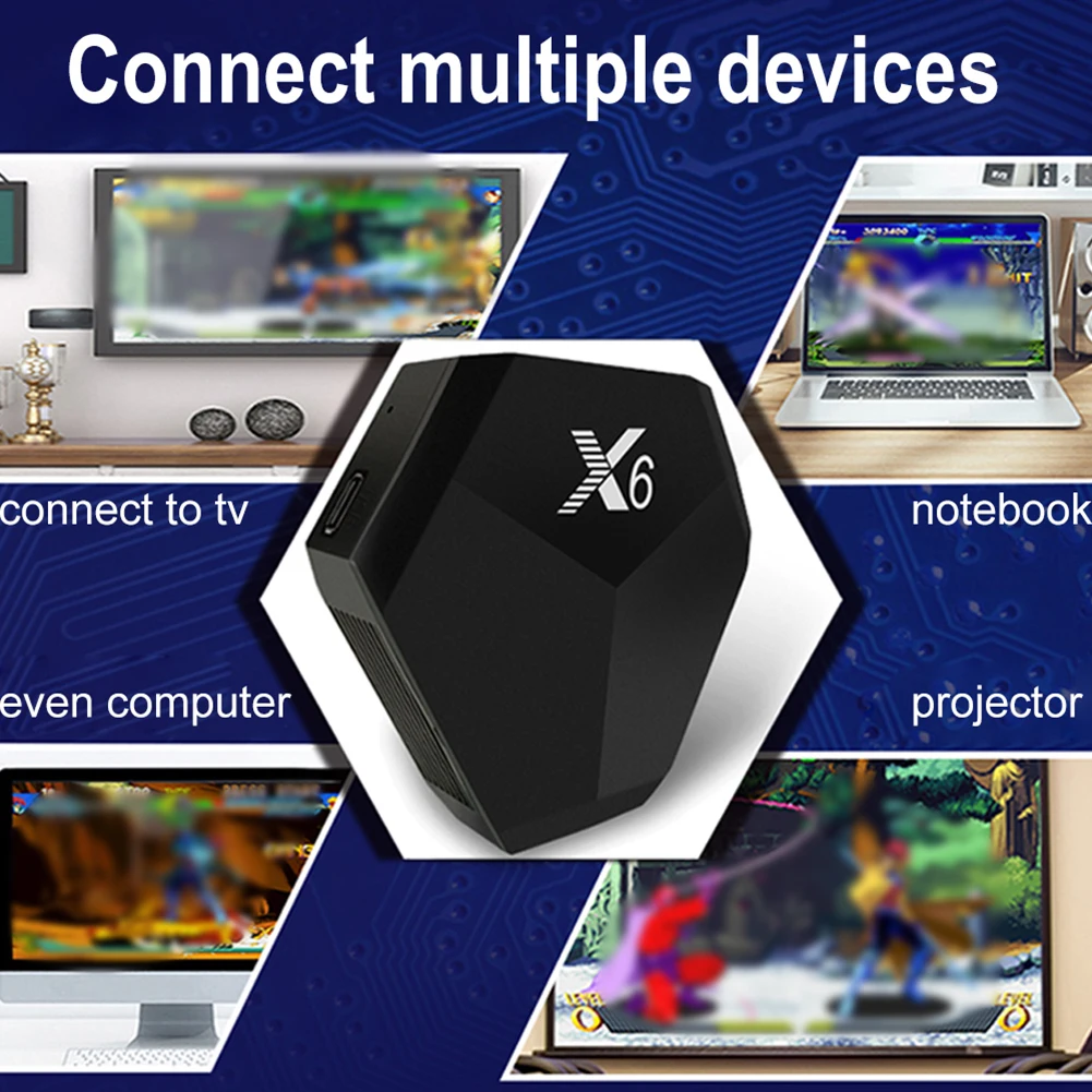 X6 4K Retro TV Oyun Konsolu HD TV Oyun Çubuğu 2.4 G Çift Kolları Taşınabilir Ev Konsolu Dahili 15000+ PSP Oyunları PS1 SFC - 3