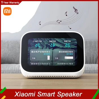 Xiao mi AI dokunmatik Ekran Hoparlör Bluetooth 5.0 3.97 inç dijital ekran çalar saat WiFi Akıllı Bağlantı Akıllı mi hoparlör