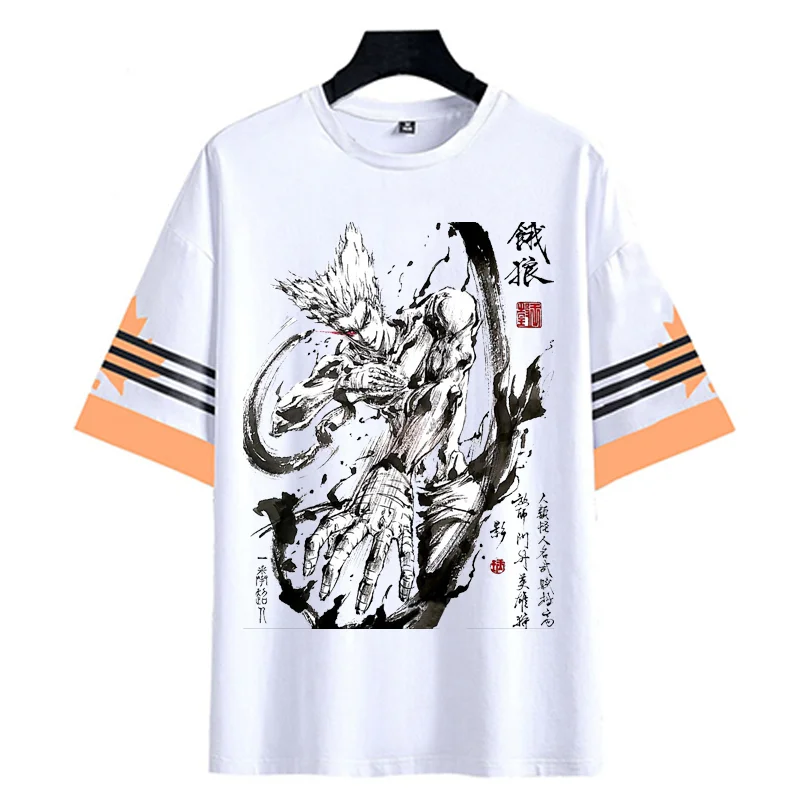 Yeni T Shirt Anime Tek Yumruk Adam Mürekkep yıkama boyama T Shirt Erkek kadın kısa kollu tişört - 3