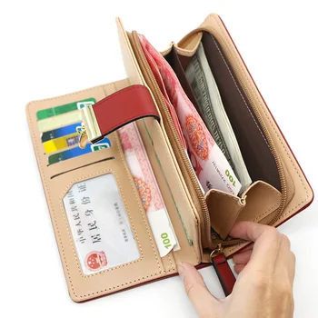 Yeni Moda Kadın Cüzdan Büyük Fatura Bit kart tutucu Fotoğraf Bit Cep Telefonu Çantası el çantası bozuk para cüzdanı Bayan Fermuarlı Çanta Carteras Para