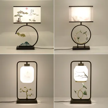 Yeni Çin masa lambası Yatak Odası Başucu Lambası Basit Retro Çay Odası Oturma Odası Çalışma Yaratıcı Otel Dekoratif Masa Lambası