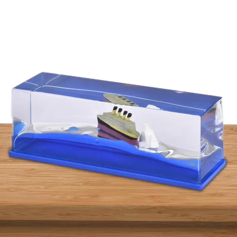 Yolcu Gemisi Sıvı Model Tekne Yüzen Süs Yolcu Gemisi Dekorasyon Araba Dekor İçin Vitrinler Ve Hediyeler - 0