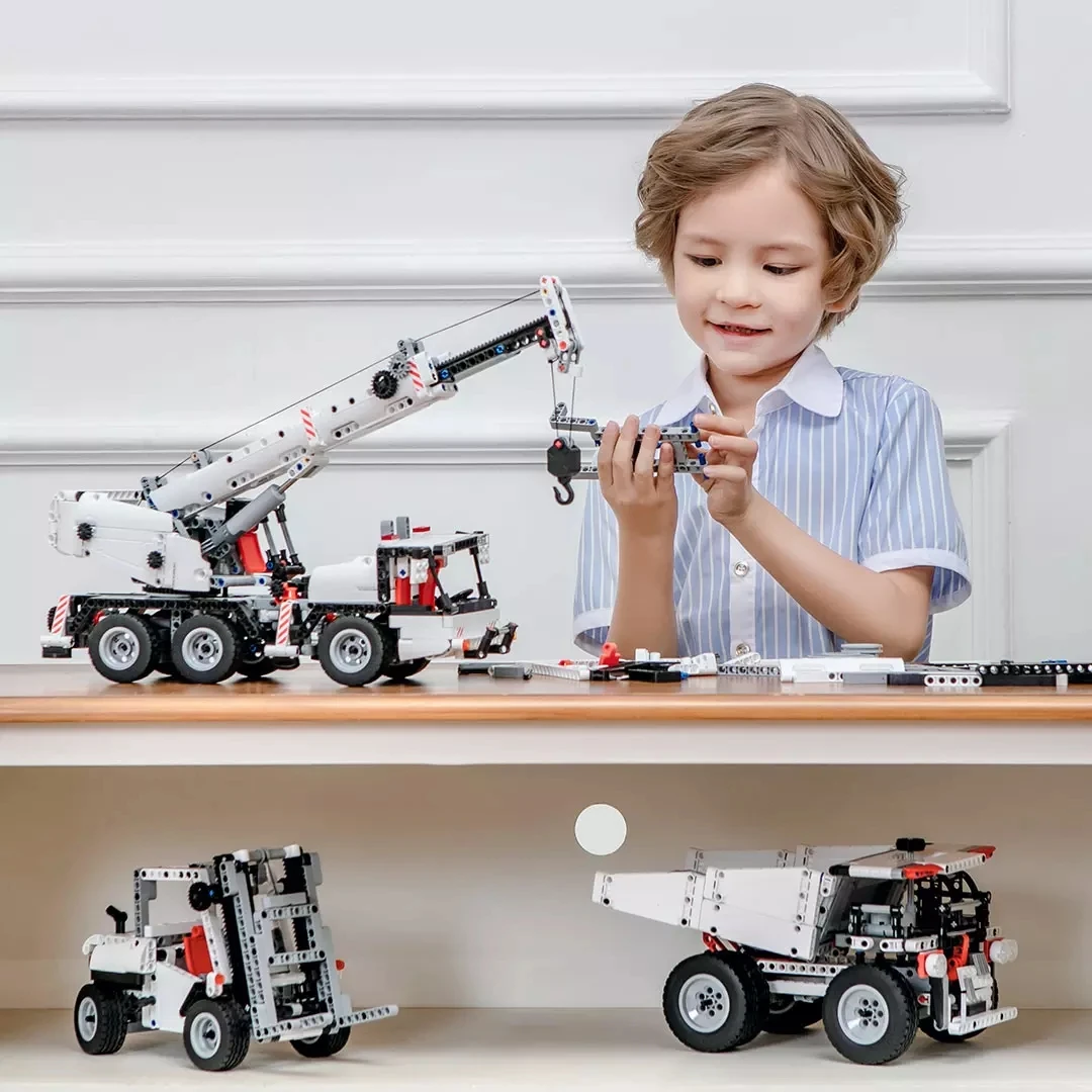 YouPin ONEBOT Yapı Taşları Minyatür Mühendislik Vinç Robot Eğitim DIY oyuncak araba Mini Sürüm Kamyon Kontrol Direksiyon - 2