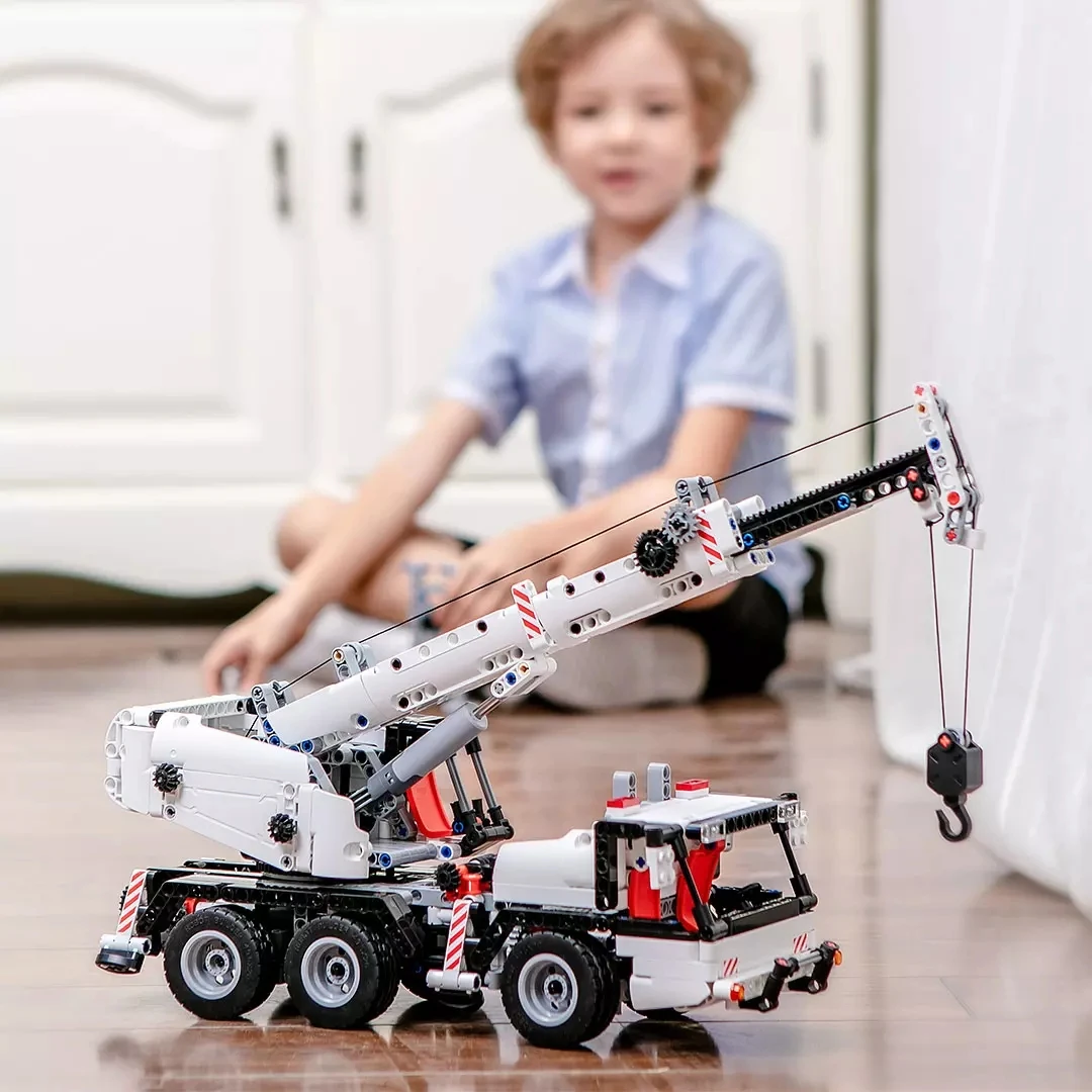 YouPin ONEBOT Yapı Taşları Minyatür Mühendislik Vinç Robot Eğitim DIY oyuncak araba Mini Sürüm Kamyon Kontrol Direksiyon - 3