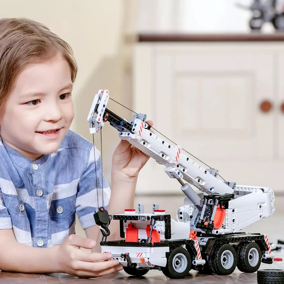 YouPin ONEBOT Yapı Taşları Minyatür Mühendislik Vinç Robot Eğitim DIY oyuncak araba Mini Sürüm Kamyon Kontrol Direksiyon - 4