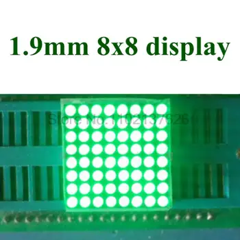 Yüksek kalite 8x8 yeşil dijital tüp yarı açık 1.9 mm LED Nokta matris ekran Ortak anot