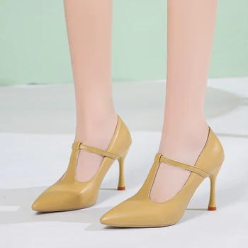 Zarif ve Çok Yönlü Yüksek topuklu ayakkabılar Kadınlar için 2022 Yaz Yeni Moda İnce Topuk Sivri Burun Wrap kadınlar için Sandalet