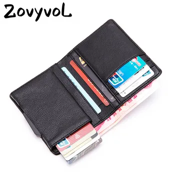 ZOVYVOL Özelleştirilmiş Adı Kredi kart tutucu deri cüzdan Erkekler RFID Alüminyum Kutu kartvizit kutusu Pop Up kart tutucu Çanta