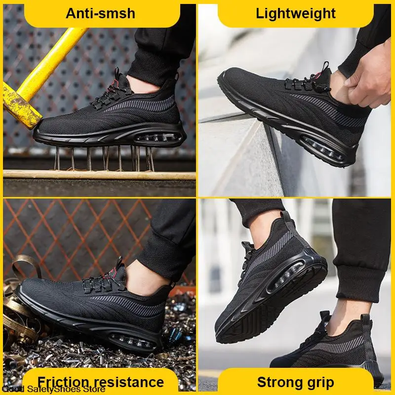 Çelik Burunlu İş Ayakkabısı Erkekler Nefes güvenlik ayakkabıları Delinmez Hafif iş ayakkabısı Erkekler Kadınlar İçin Yıkılmaz Ayakkabı - 2