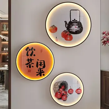 Çin Duvar Resmi Aplik Modern Kapalı Yuvarlak Altın Resim Led Lamba Dekor Ev Oturma Odası Yatak Odası Resim Duvar Lambaları