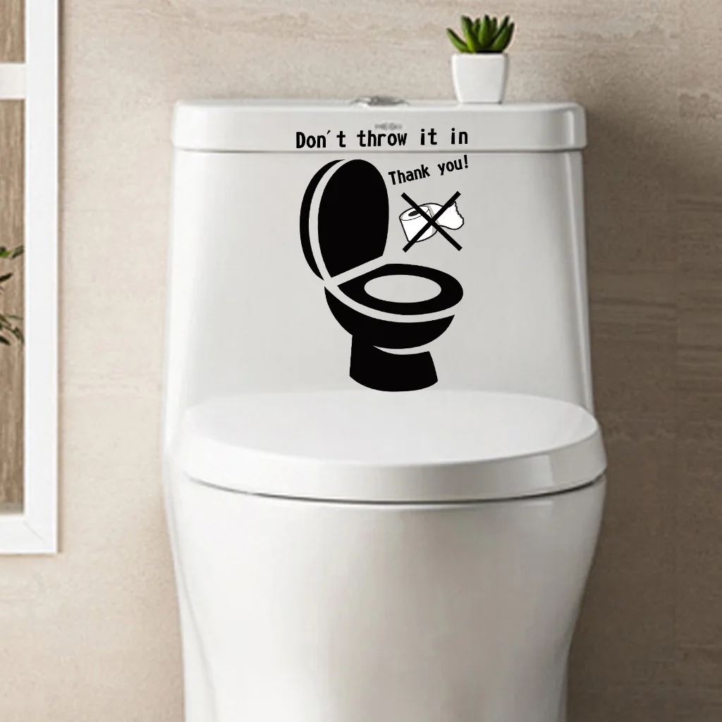 Çöp Tenekesi Tuvalet Çıkartmaları İstemi Sloganı PVC Çıkartmalar Tuvalet Dekorasyon duvar çıkartmaları Ev Dekorasyon Duvar Kağıdı Odası Dekor - 0