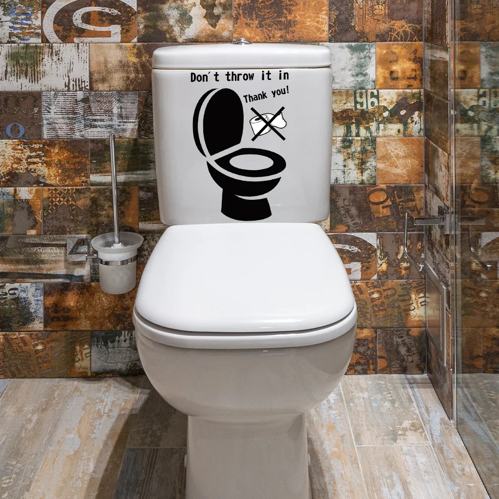 Çöp Tenekesi Tuvalet Çıkartmaları İstemi Sloganı PVC Çıkartmalar Tuvalet Dekorasyon duvar çıkartmaları Ev Dekorasyon Duvar Kağıdı Odası Dekor - 1