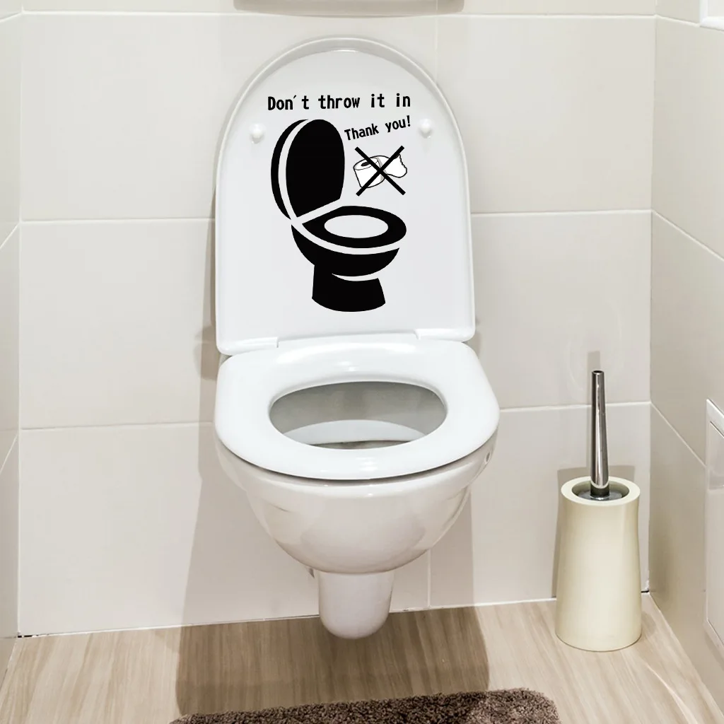 Çöp Tenekesi Tuvalet Çıkartmaları İstemi Sloganı PVC Çıkartmalar Tuvalet Dekorasyon duvar çıkartmaları Ev Dekorasyon Duvar Kağıdı Odası Dekor - 3