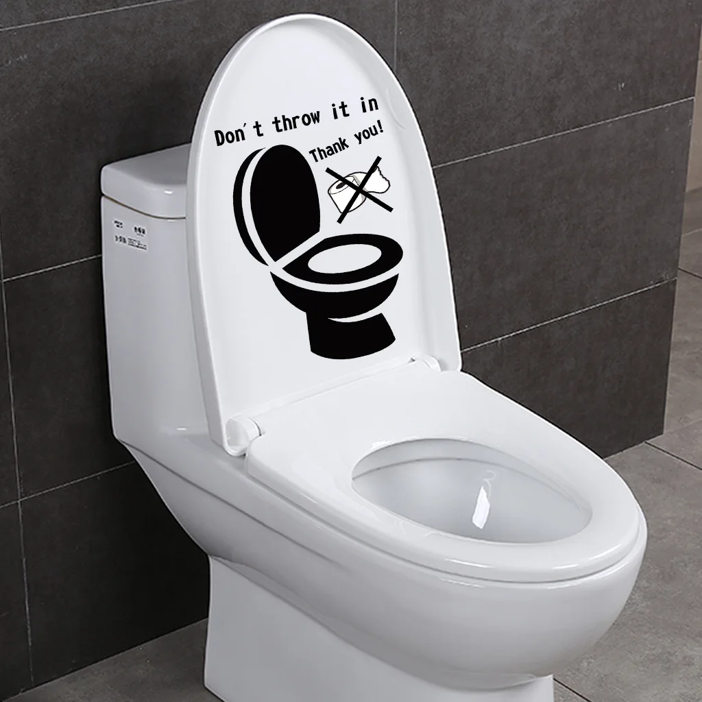 Çöp Tenekesi Tuvalet Çıkartmaları İstemi Sloganı PVC Çıkartmalar Tuvalet Dekorasyon duvar çıkartmaları Ev Dekorasyon Duvar Kağıdı Odası Dekor - 4