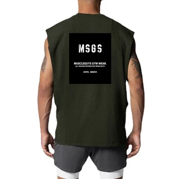 Örgü Hızlı Kuru Büyük Boy spor kolsuz tişört Erkekler Açık Yan Kesim Spor Kolsuz Gömlek Gevşek vücut geliştirme giyisisi Kas Yelek