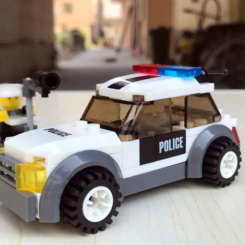 Şehir Devriye Polis Motosiklet Araba Peşinde Mahkumlar Modeli Yapı Taşları Enlighten aksiyon figürü oyuncakları Çocuklar için - 4