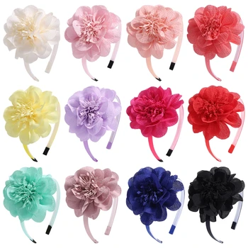Şeker Düz Renk çiçekli saç bantları Hairbands Kızlar İçin Yeni El Yapımı Saç Çember Şapkalar Çocuk saç aksesuarları saç bantları